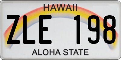 HI license plate ZLE198