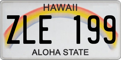 HI license plate ZLE199