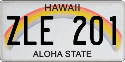 HI license plate ZLE201