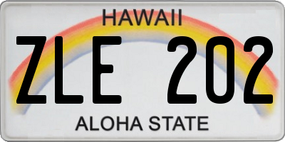 HI license plate ZLE202