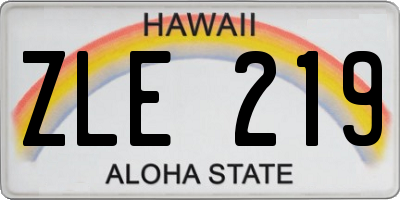 HI license plate ZLE219