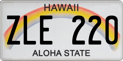 HI license plate ZLE220
