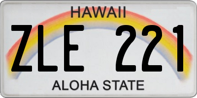 HI license plate ZLE221