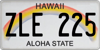 HI license plate ZLE225
