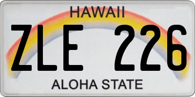 HI license plate ZLE226