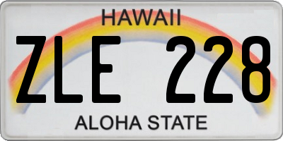 HI license plate ZLE228