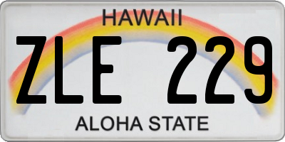 HI license plate ZLE229