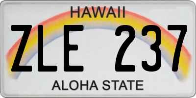 HI license plate ZLE237