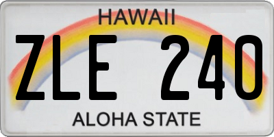 HI license plate ZLE240