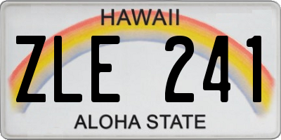 HI license plate ZLE241