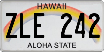 HI license plate ZLE242