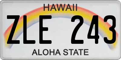 HI license plate ZLE243