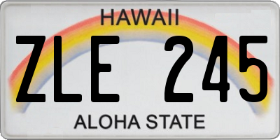 HI license plate ZLE245