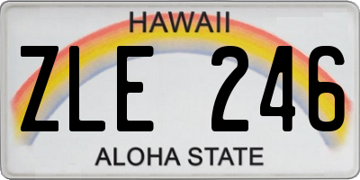 HI license plate ZLE246