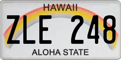 HI license plate ZLE248