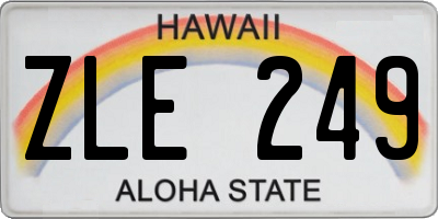 HI license plate ZLE249
