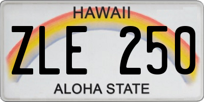 HI license plate ZLE250