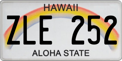 HI license plate ZLE252