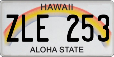 HI license plate ZLE253