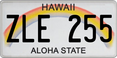 HI license plate ZLE255