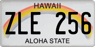HI license plate ZLE256
