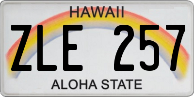 HI license plate ZLE257