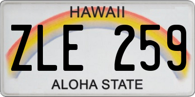 HI license plate ZLE259
