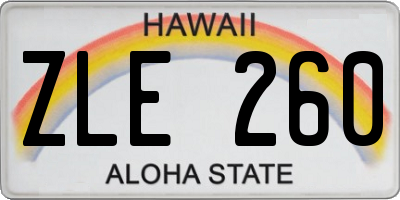 HI license plate ZLE260