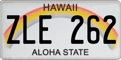 HI license plate ZLE262
