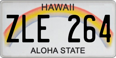 HI license plate ZLE264