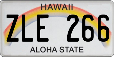 HI license plate ZLE266