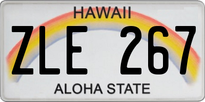 HI license plate ZLE267