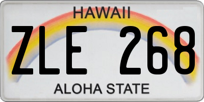HI license plate ZLE268