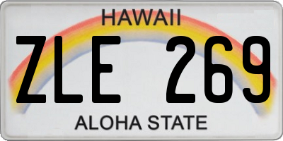 HI license plate ZLE269