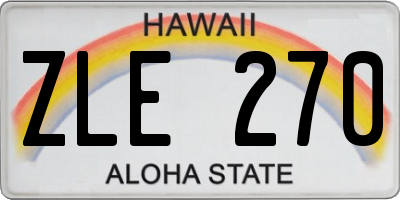 HI license plate ZLE270
