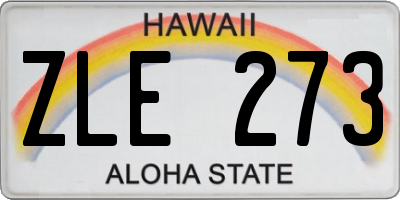 HI license plate ZLE273