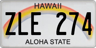 HI license plate ZLE274