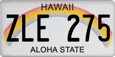 HI license plate ZLE275