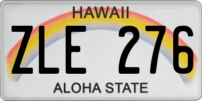 HI license plate ZLE276