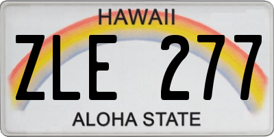 HI license plate ZLE277