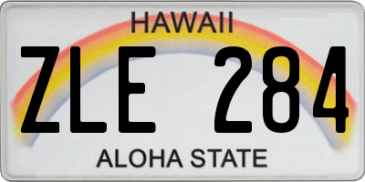 HI license plate ZLE284