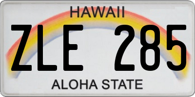 HI license plate ZLE285