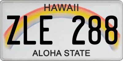 HI license plate ZLE288