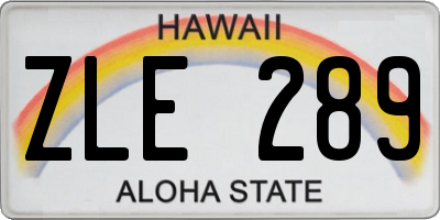 HI license plate ZLE289