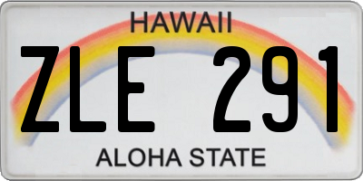 HI license plate ZLE291