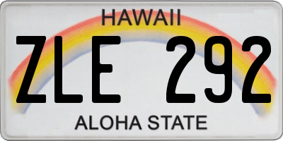 HI license plate ZLE292