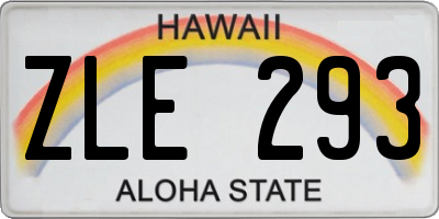 HI license plate ZLE293