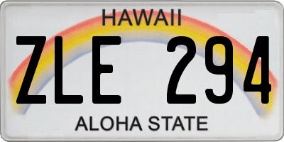 HI license plate ZLE294