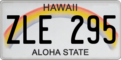 HI license plate ZLE295