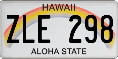 HI license plate ZLE298